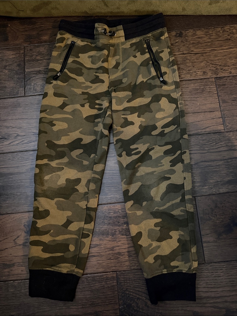 5/$25 Kids Camouflage Jogger Pants - Olive Camo